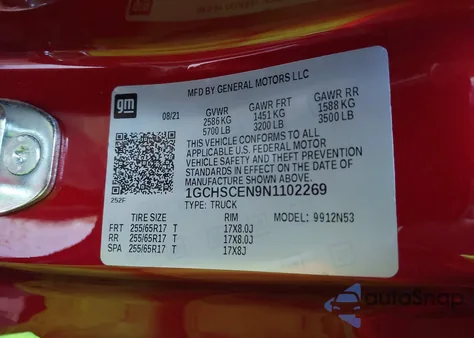 2022 Chevrolet Colorado 2Wd Long Box Lt from USA, damaged, VIN 1GCHSCEN9N1102269